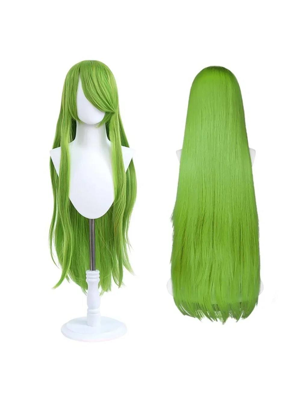 Women's Lime Green 100 Cm Heat Resistant Universal Straight Costume Long Wigs